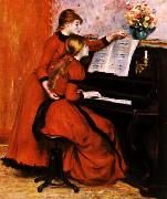 Pierre Renoir Two Young Girls at the Piano Norge oil painting reproduction
